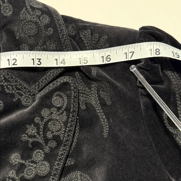 Vintage Nygard Collection Black Velvet Embroidered Cotton Women's Blazer Size 16 - Picture 12 of 15